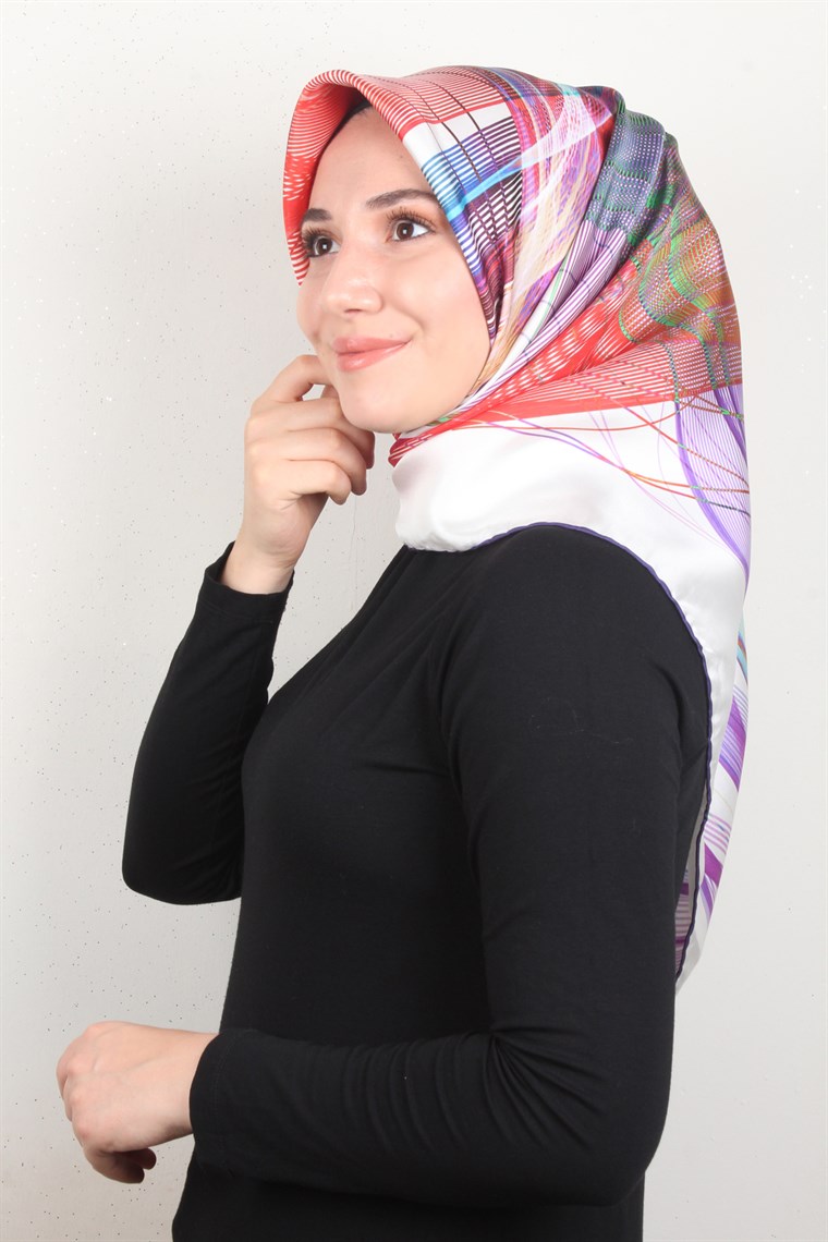 Piramit Twill İpek Eşarp 1867-4