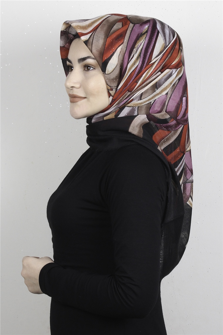 Pmuklu Trend Eşarp 9939-10 Siyah Kırmızı 