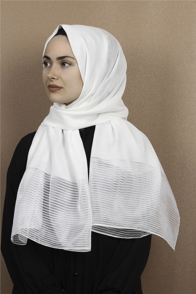 Prenses Stor Şal 4297-2 Beyaz