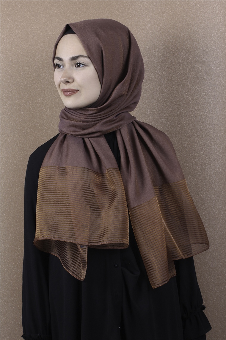 Prenses Stor Şal 4297-5 Açık Kahverengi