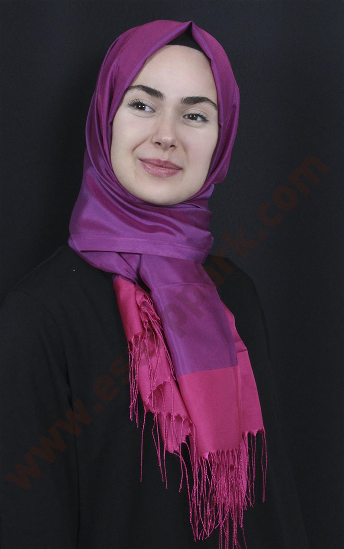 Prenses Tül Şal 2808-2 Fuşya