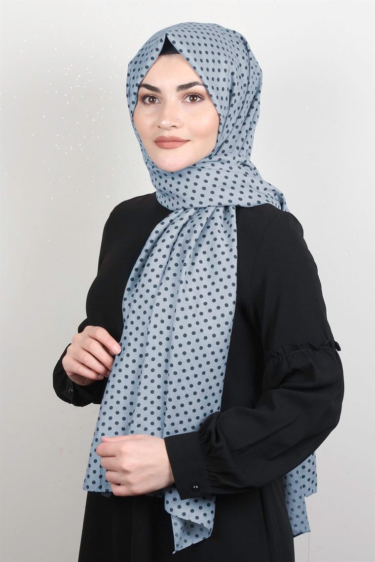 Puantiye Coton Şal 1948-10 Gümüş