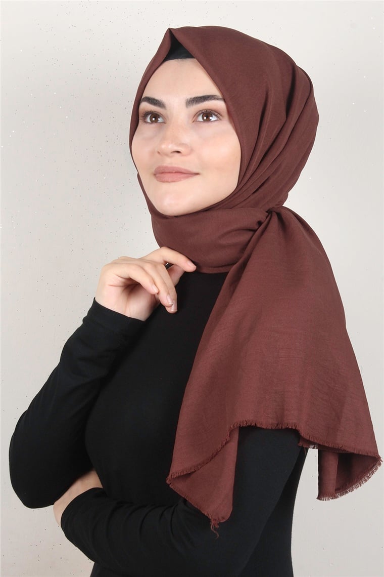 Relax Kraşlı Şal 2721-16 Koyu Taba