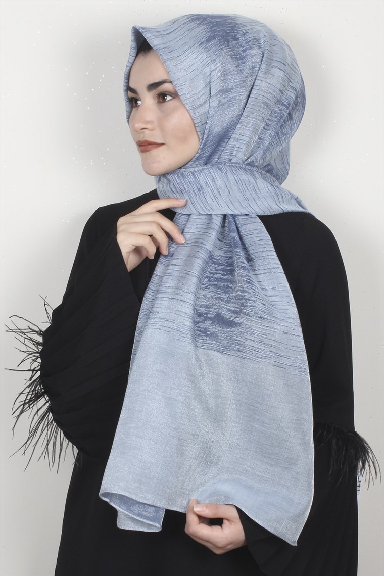 Rose Simli Şal 1385-31 Buz Mavisi