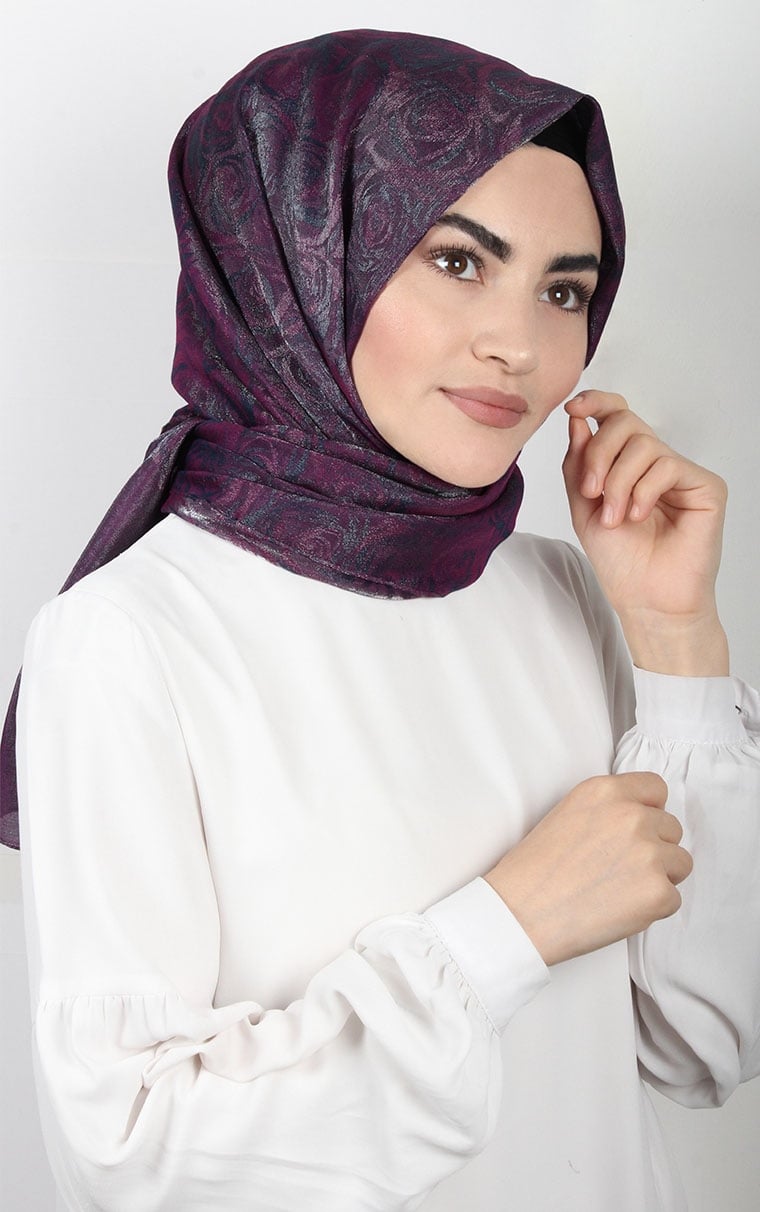Rose Simli Şal 1385-48 Mor