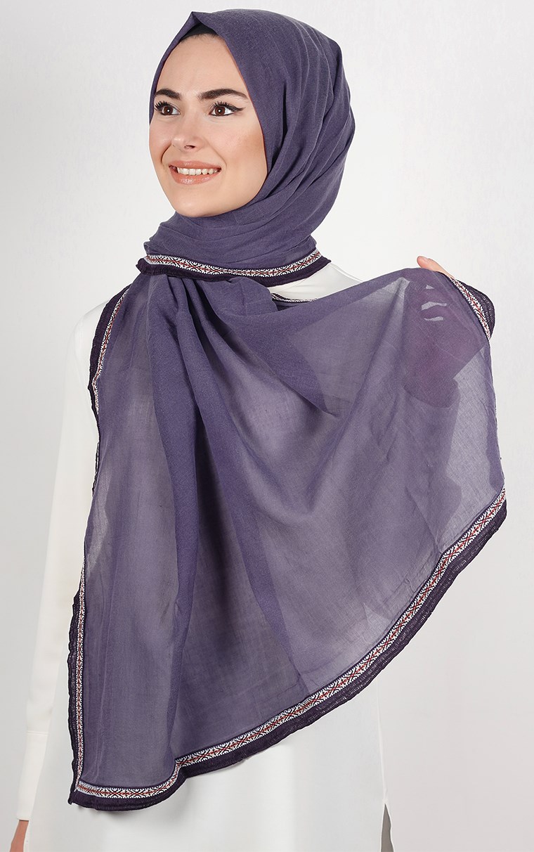 Şeritli Coton Şal 1249-12