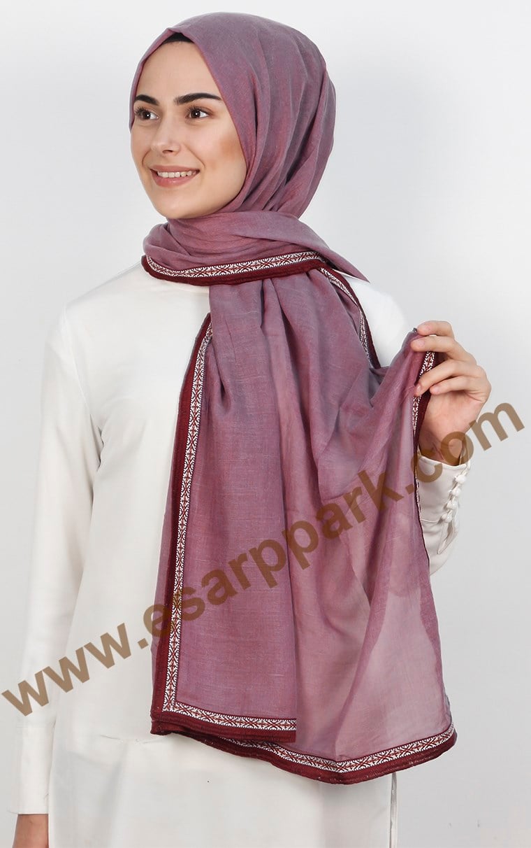 Şeritli Coton Şal 1249-4