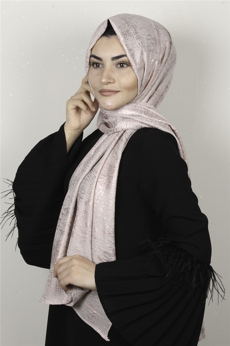Sidelya Varaklı Şal 3090-10 Pudra