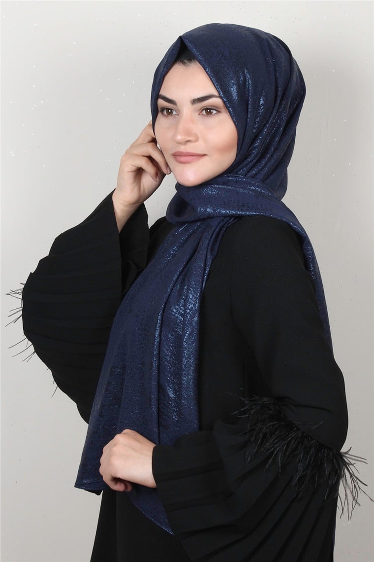 Sidelya Varaklı Şal 3090-30 Lacivert