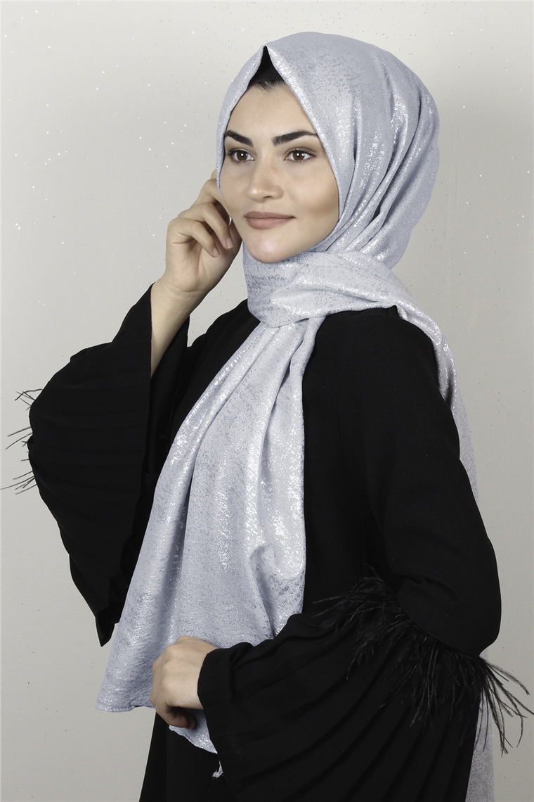 Sidelya Varaklı Şal 3090-31 Gri
