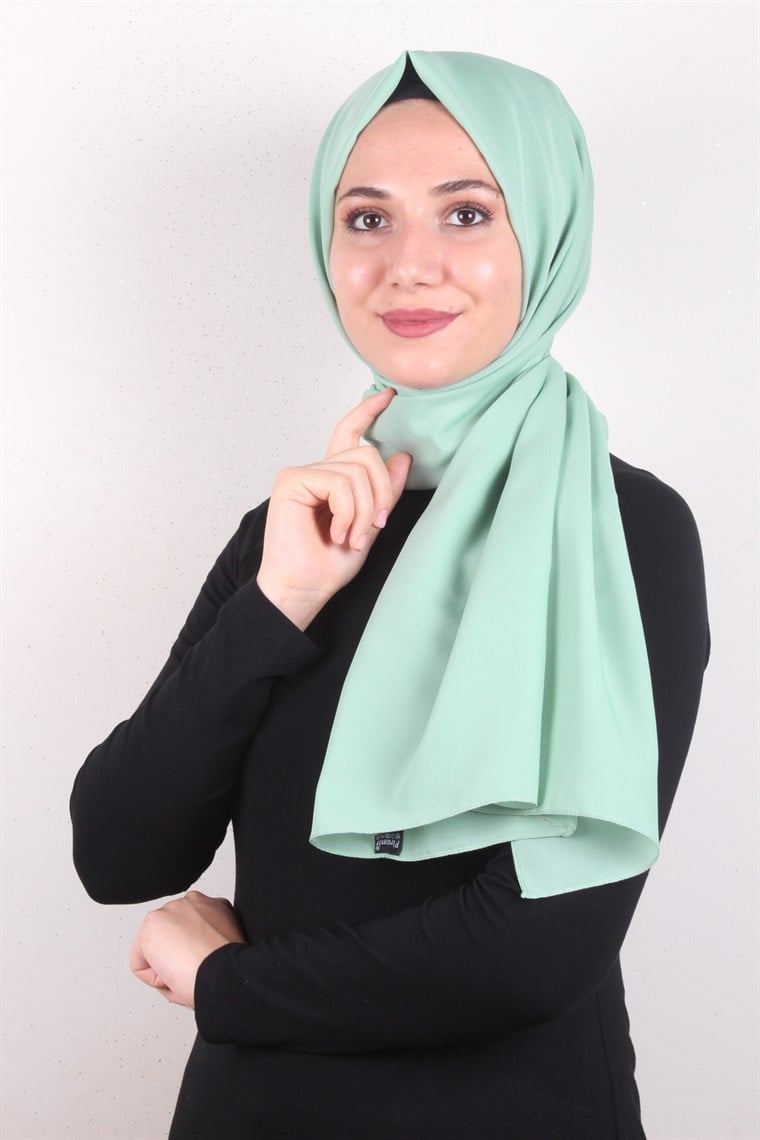 Şifon Şal Düz Renk 1293-108 Su Yeşili