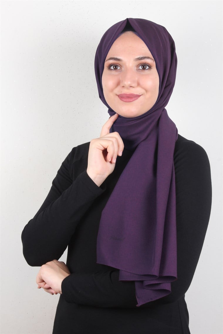 Şifon Şal Düz Renk 1293-114 Mor