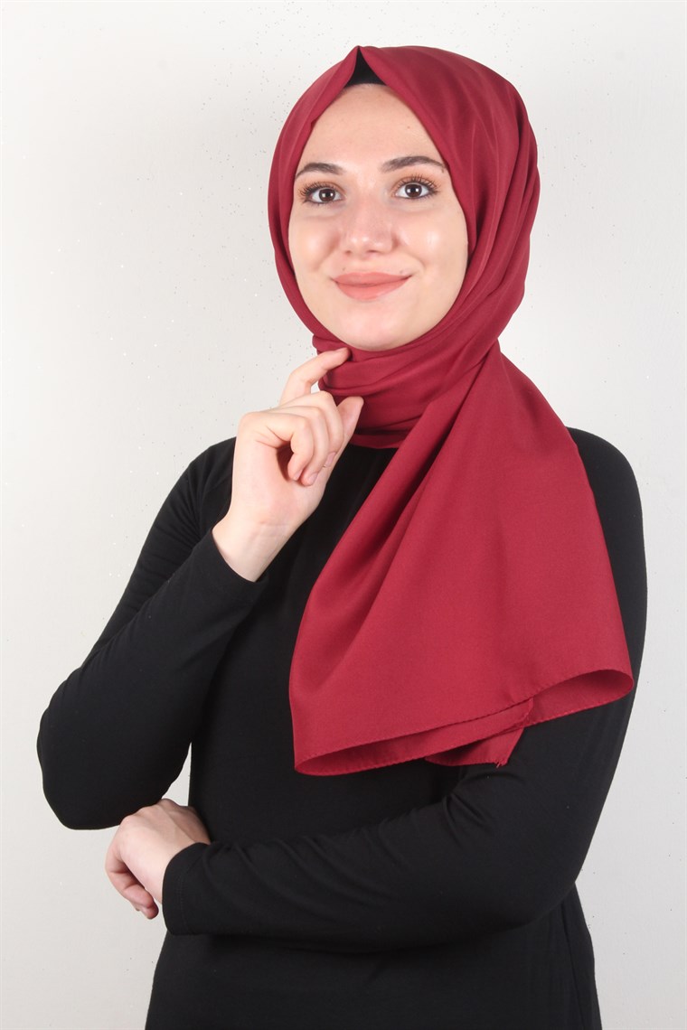 Şifon Şal Düz Renk 1293-117 Kırmızı
