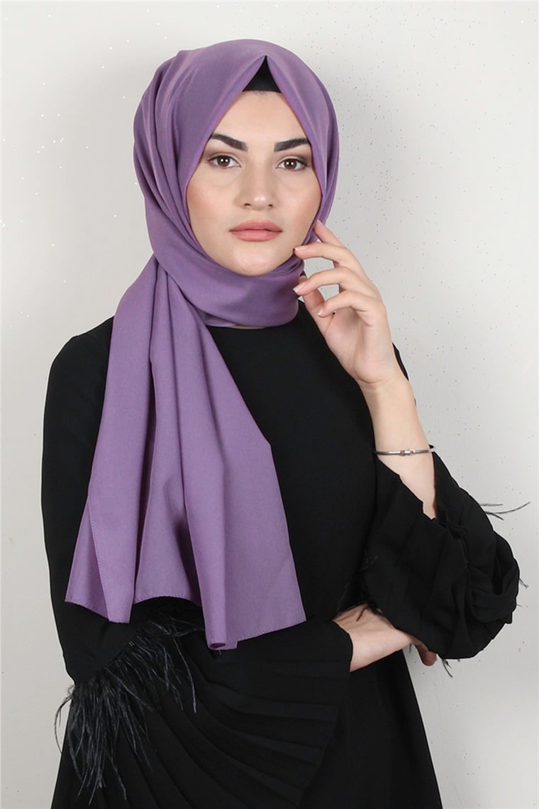 Şifon Şal Düz Renk 1293-70 Leylak