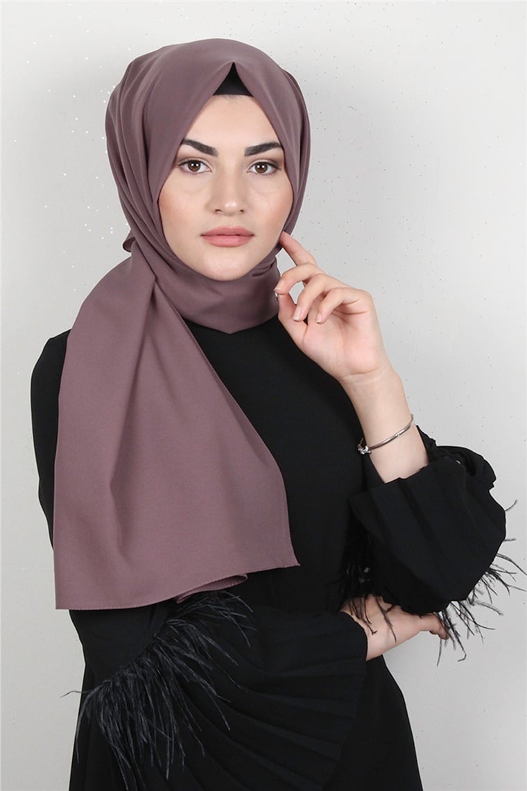 Şifon Şal Düz Renk 1293-74 Gül Kurusu