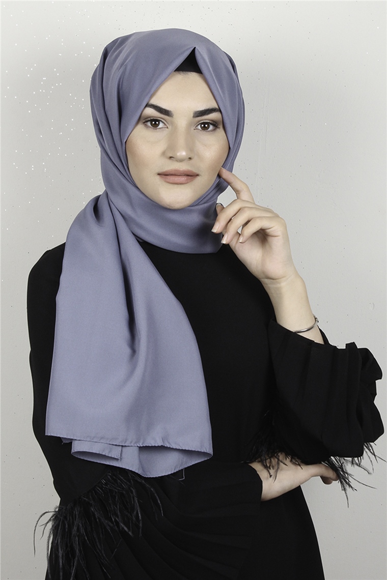 Şifon Şal Düz Renk 1293-75 Buz Mavisi