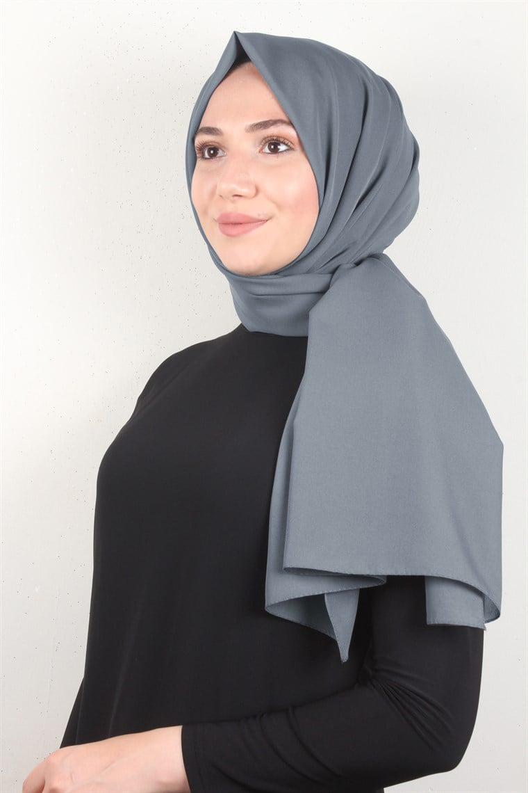 Şifon Şal Düz Renk 1293-85 Füme