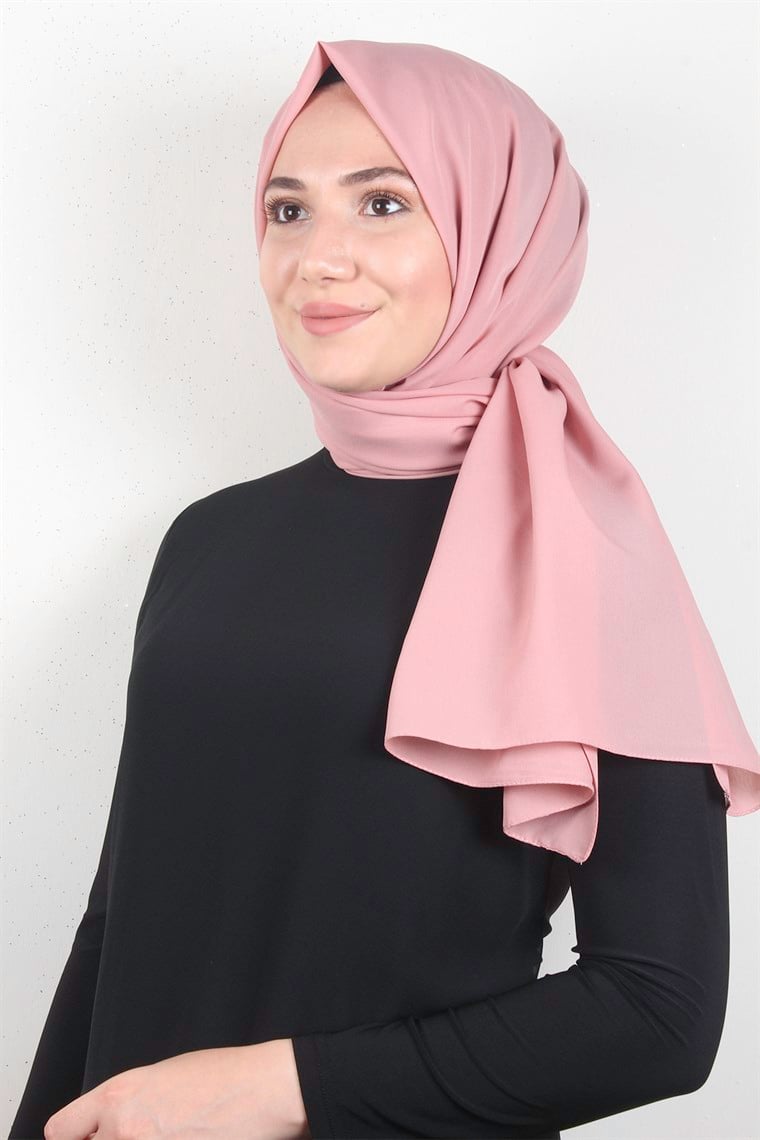 Şifon Şal Düz Renk 1293-86 Pudra