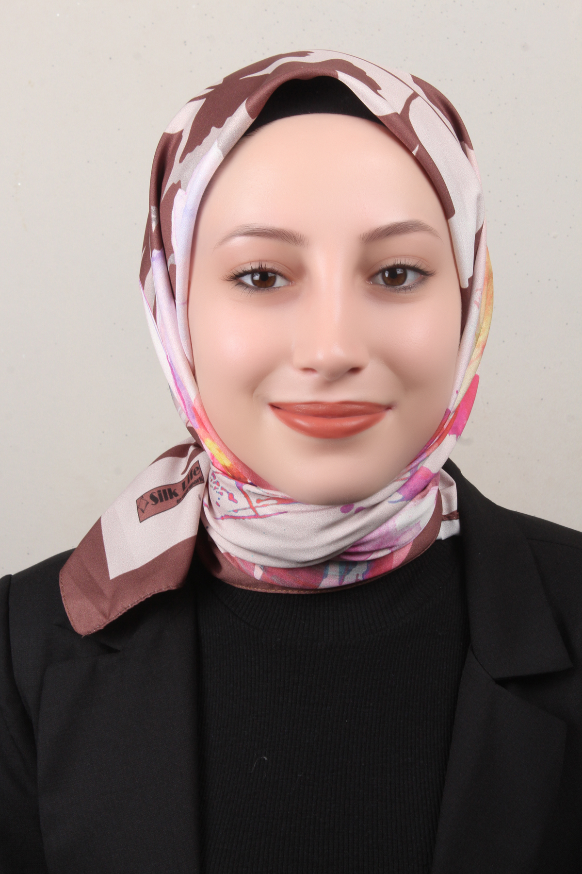 Silk Life Lotus Eşarp 4120-1 Kahverengi