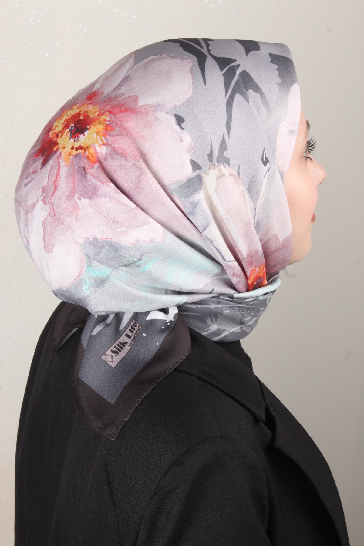 Silk Life Lotus Eşarp 4120-10 Siyah