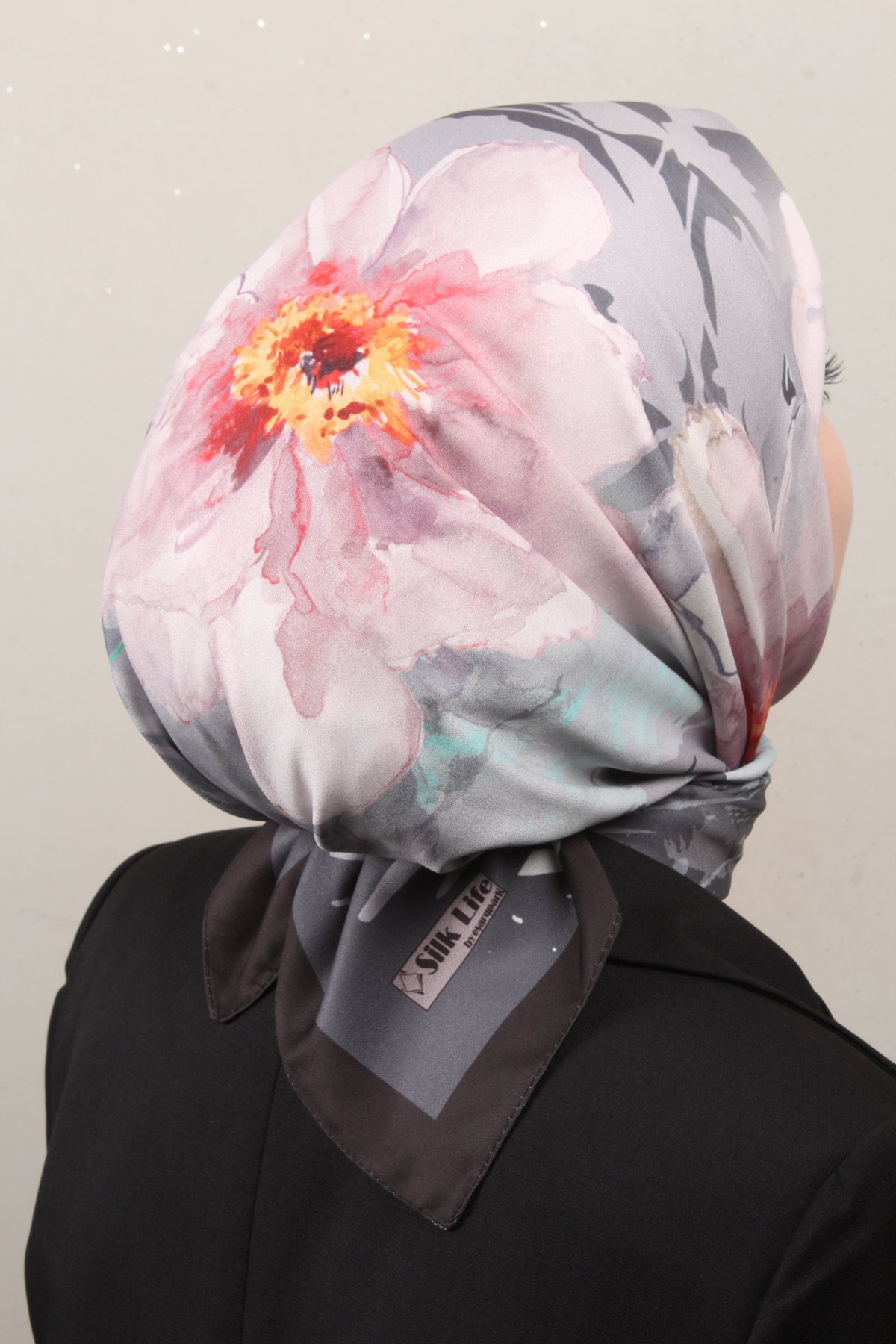 Silk Life Lotus Eşarp 4120-10 Siyah