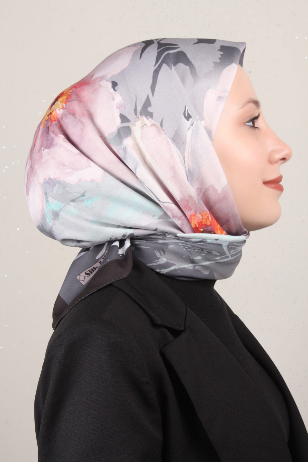 Silk Life Lotus Eşarp 4120-10 Siyah