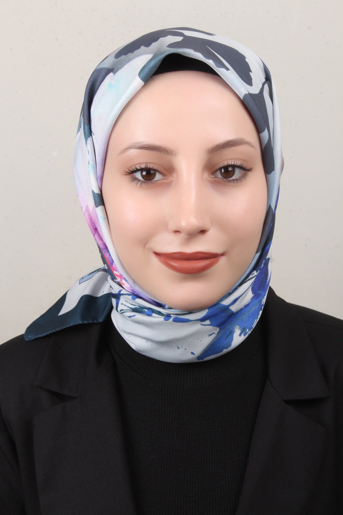 Silk Life Lotus Eşarp 4120-11 Petrol Mavisi