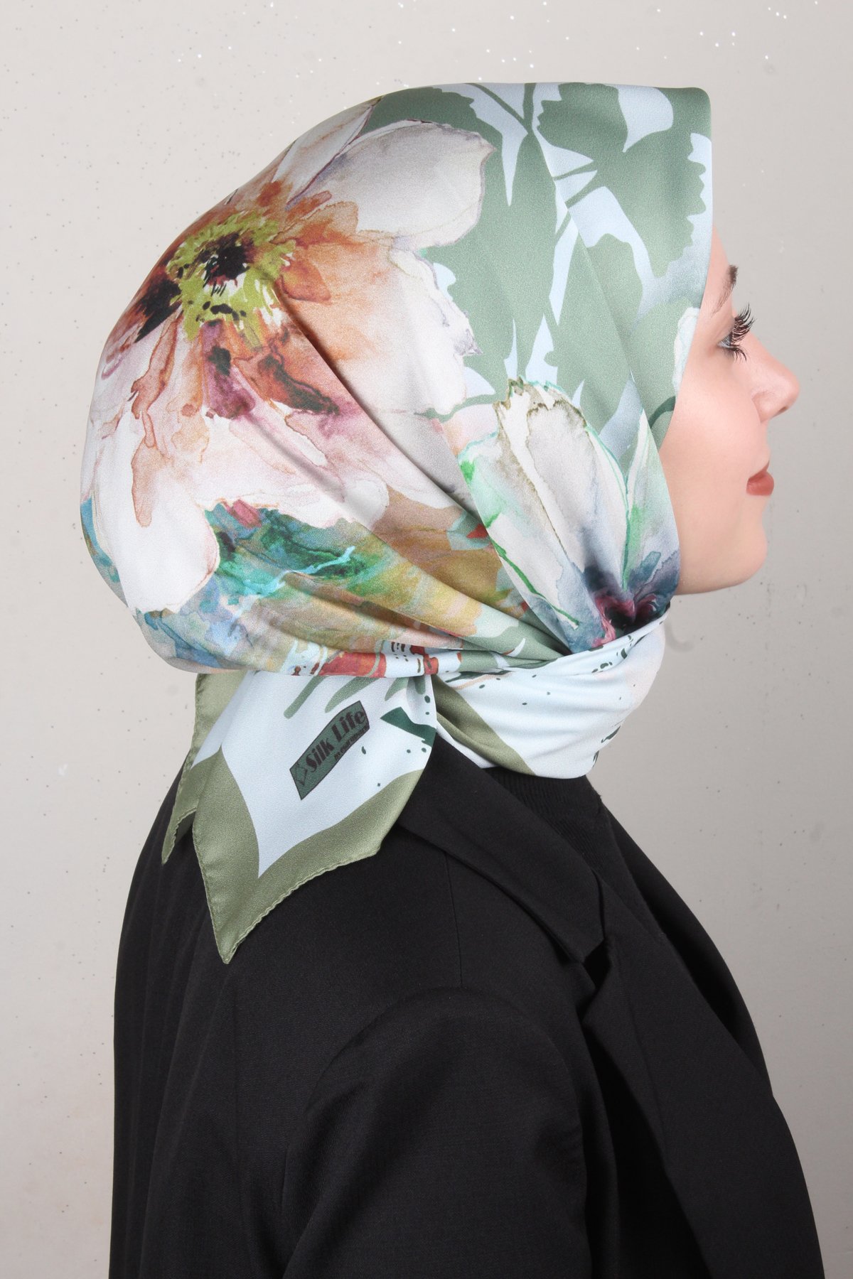 Silk Life Lotus Eşarp 4120-2 Yeşil