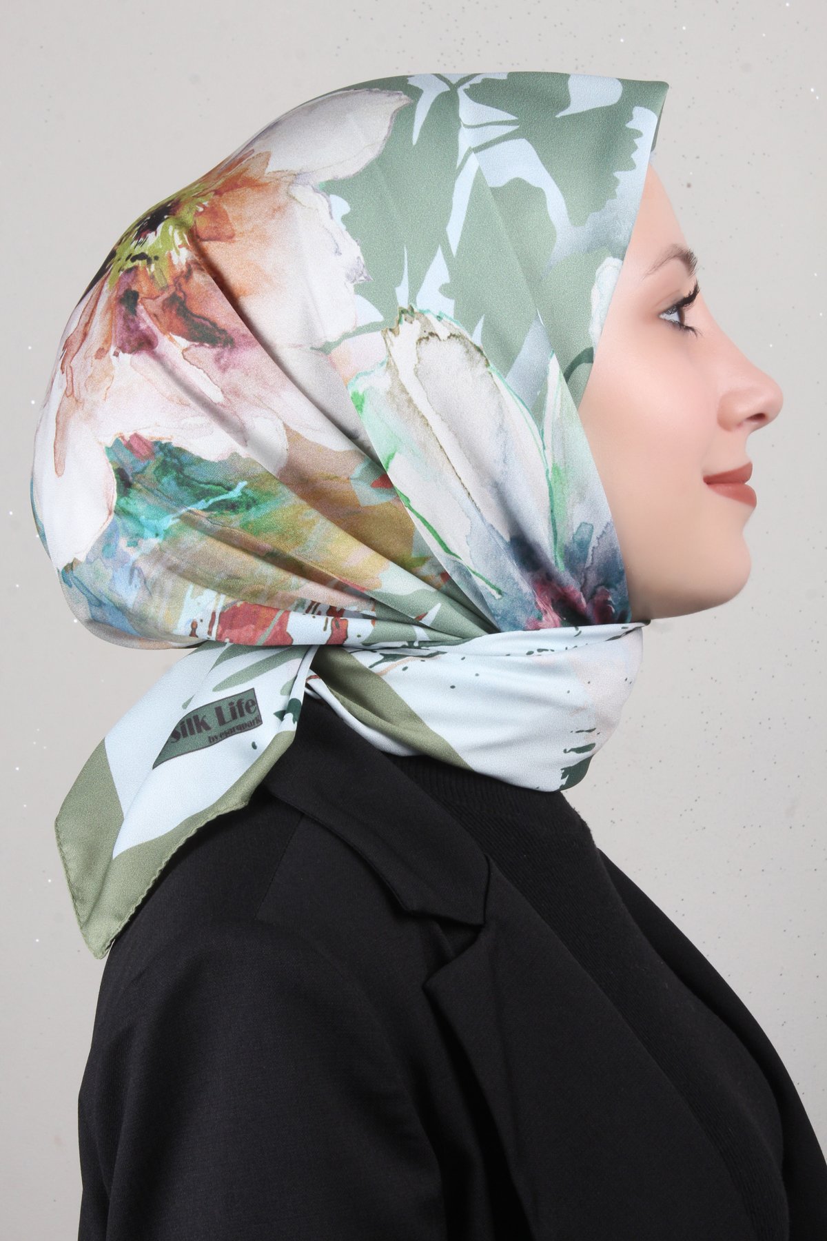 Silk Life Lotus Eşarp 4120-2 Yeşil