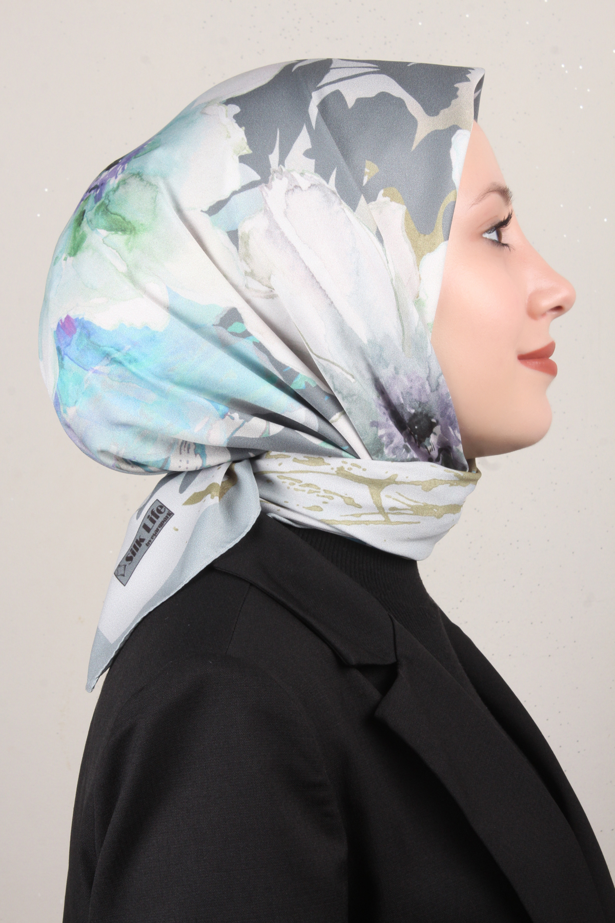 Silk Life Lotus Eşarp 4120-7 Gri