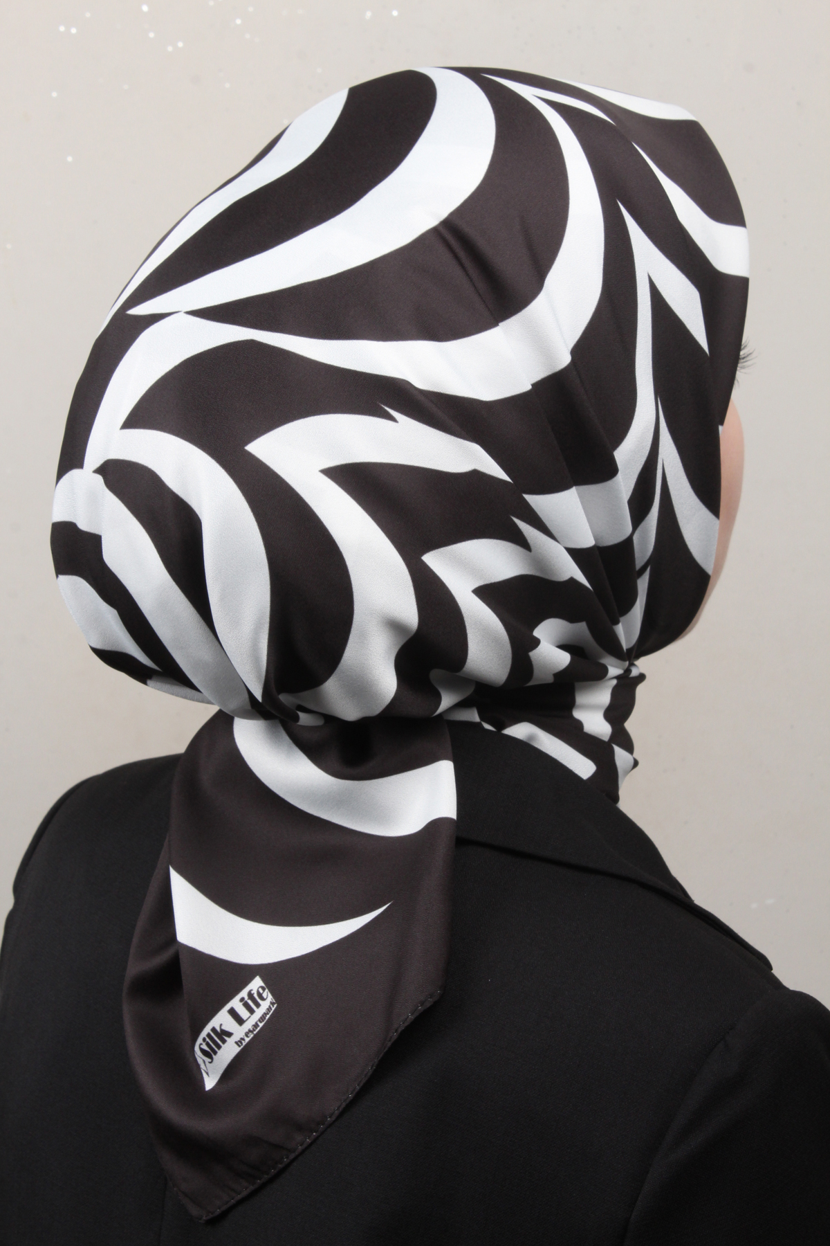 Silk Life Lotus Eşarp 4122-7 Siyah