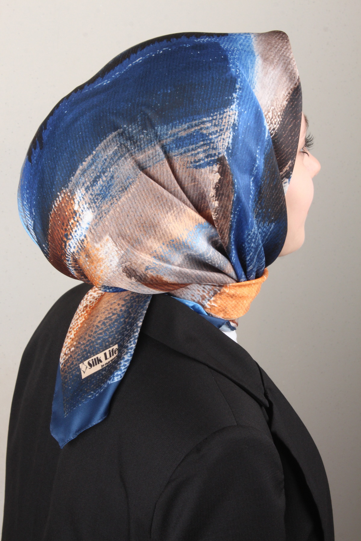 Silk Life Lotus Eşarp 4125-1 Lacivert