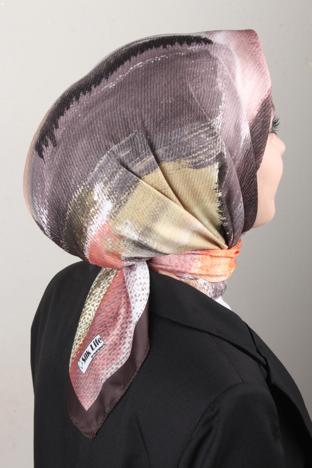 Silk Life Lotus Eşarp 4125-6 Haki