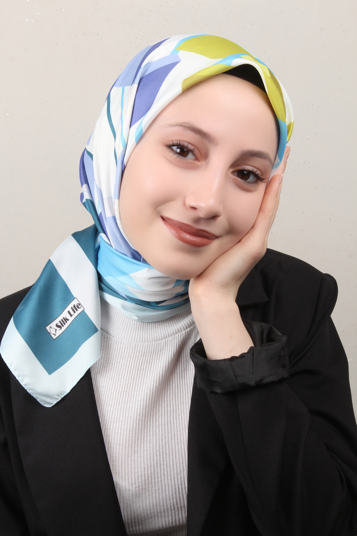 Silk Life Lotus Eşarp 4126-1 Turkuaz