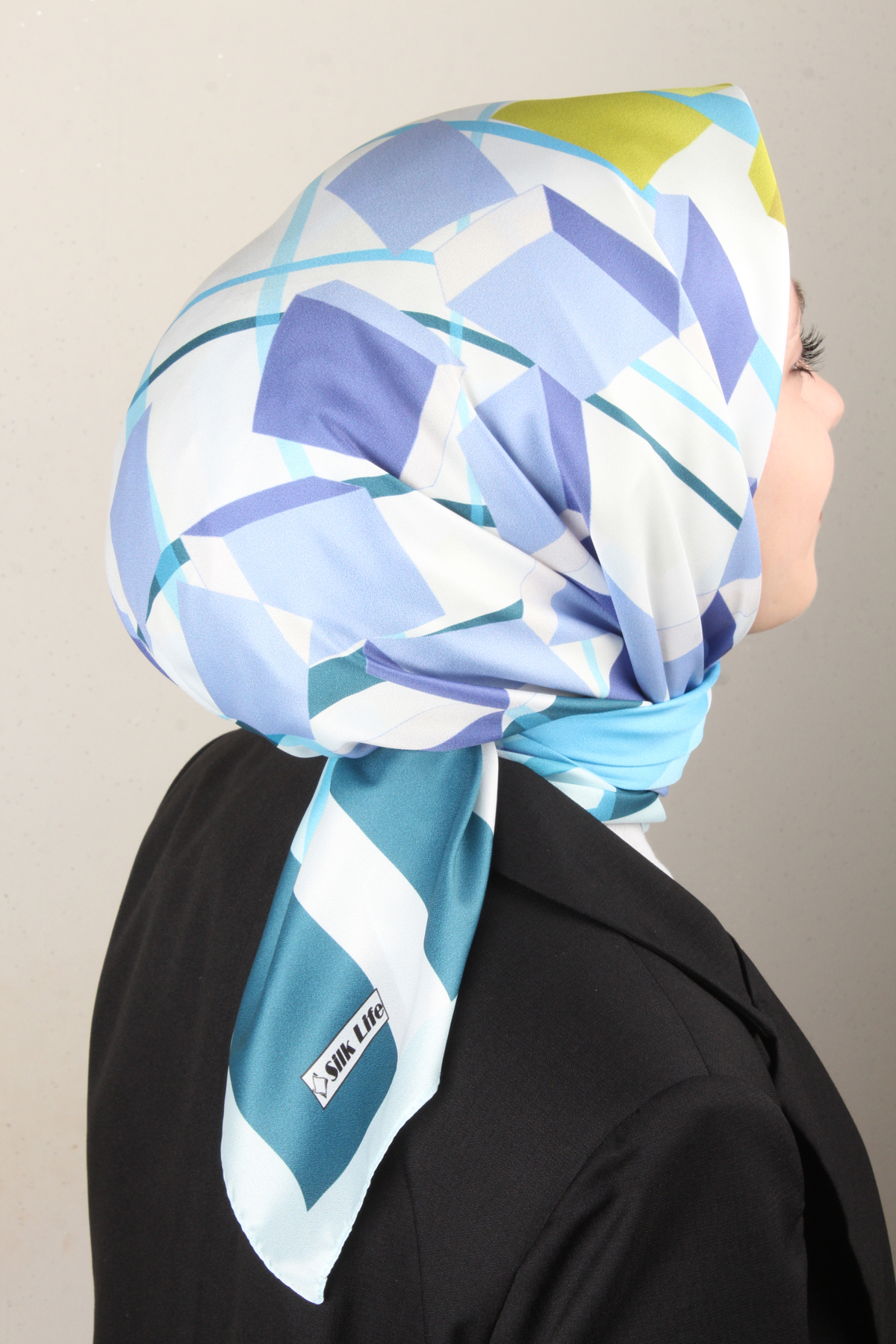 Silk Life Lotus Eşarp 4126-1 Turkuaz