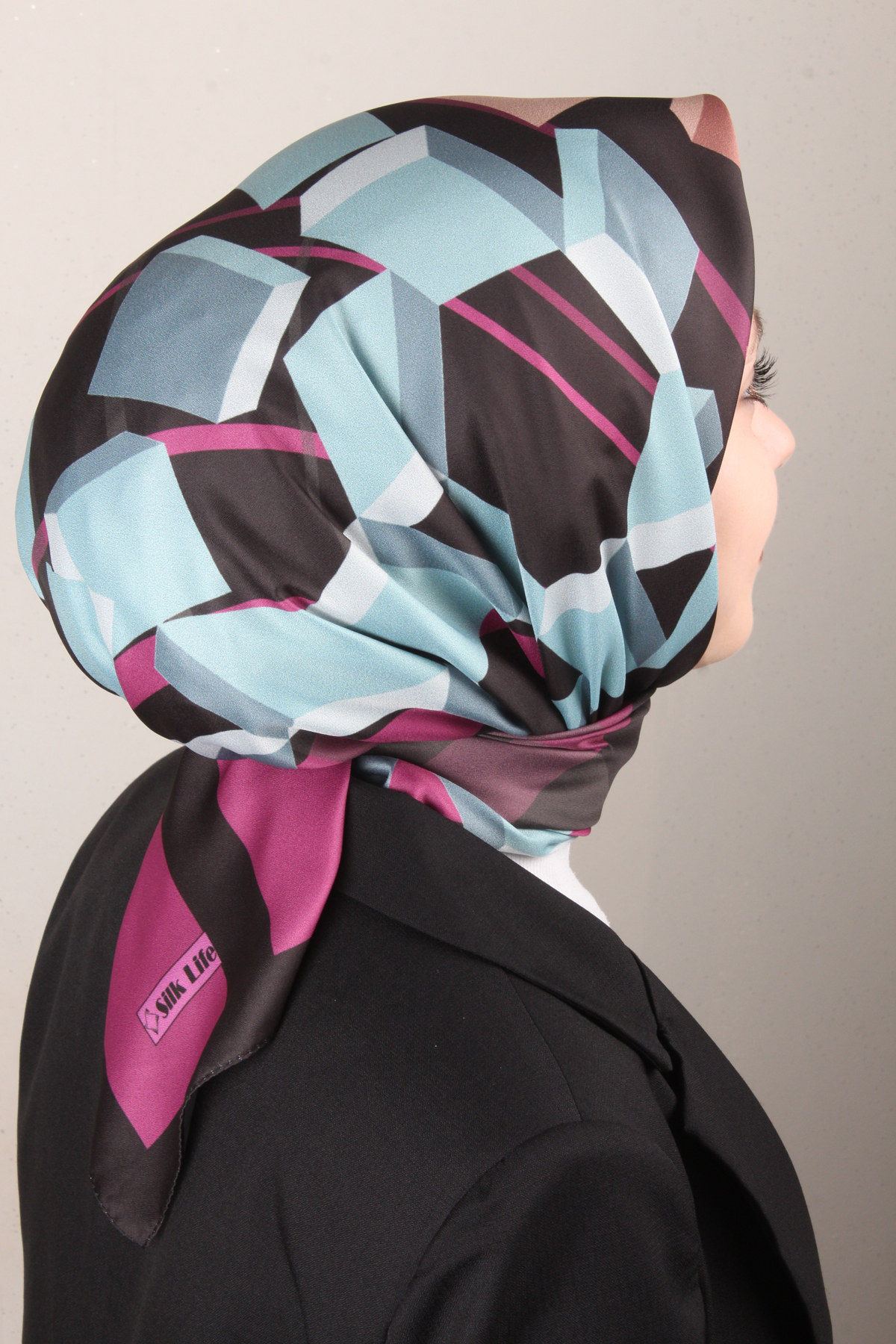 Silk Life Lotus Eşarp 4126-3 Siyah