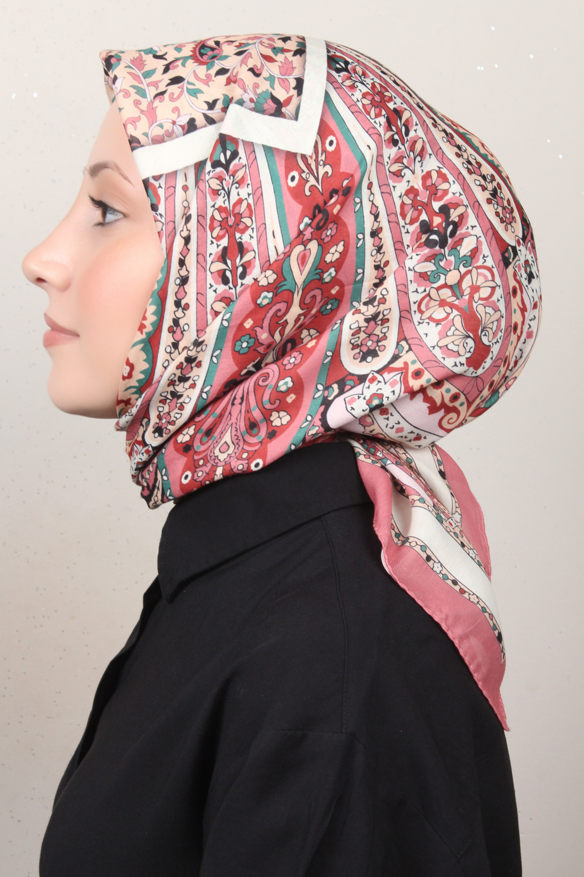 Silk Life Soft Pamuk Eşarp 4127-10 Gül Kurusu 