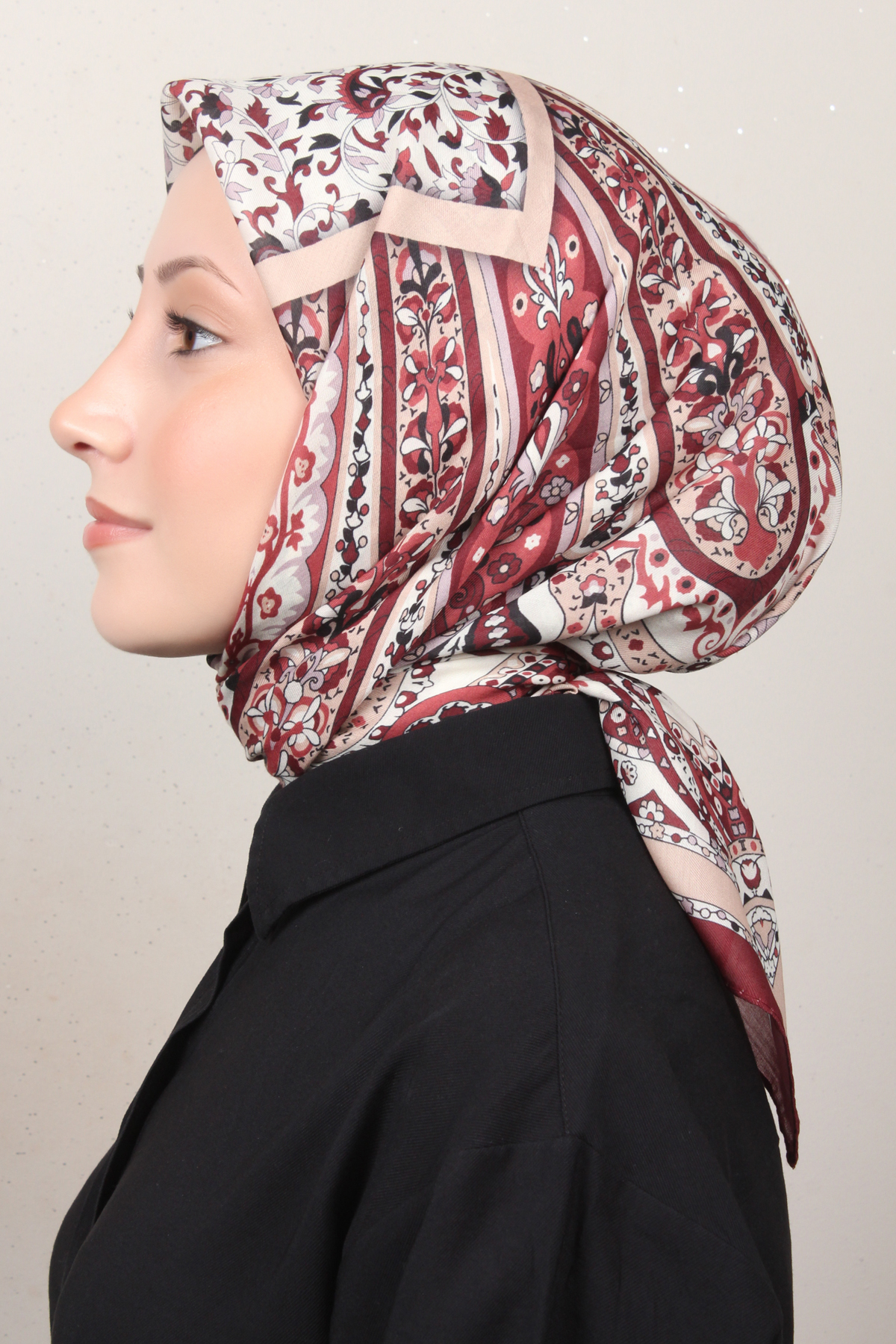 Silk Life Soft Pamuk Eşarp 4127-11 Bordo 