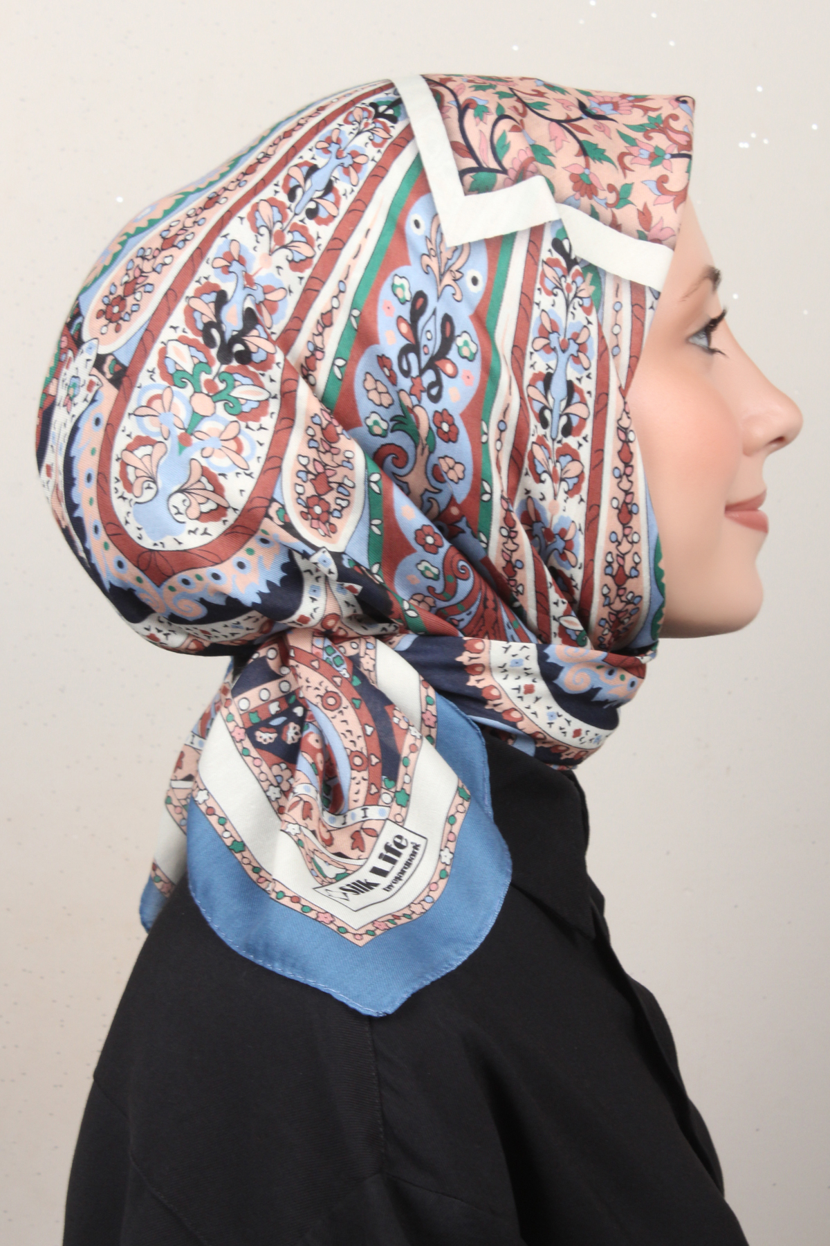 Silk Life Soft Pamuk Eşarp 4127-4 Kot Mavisi 