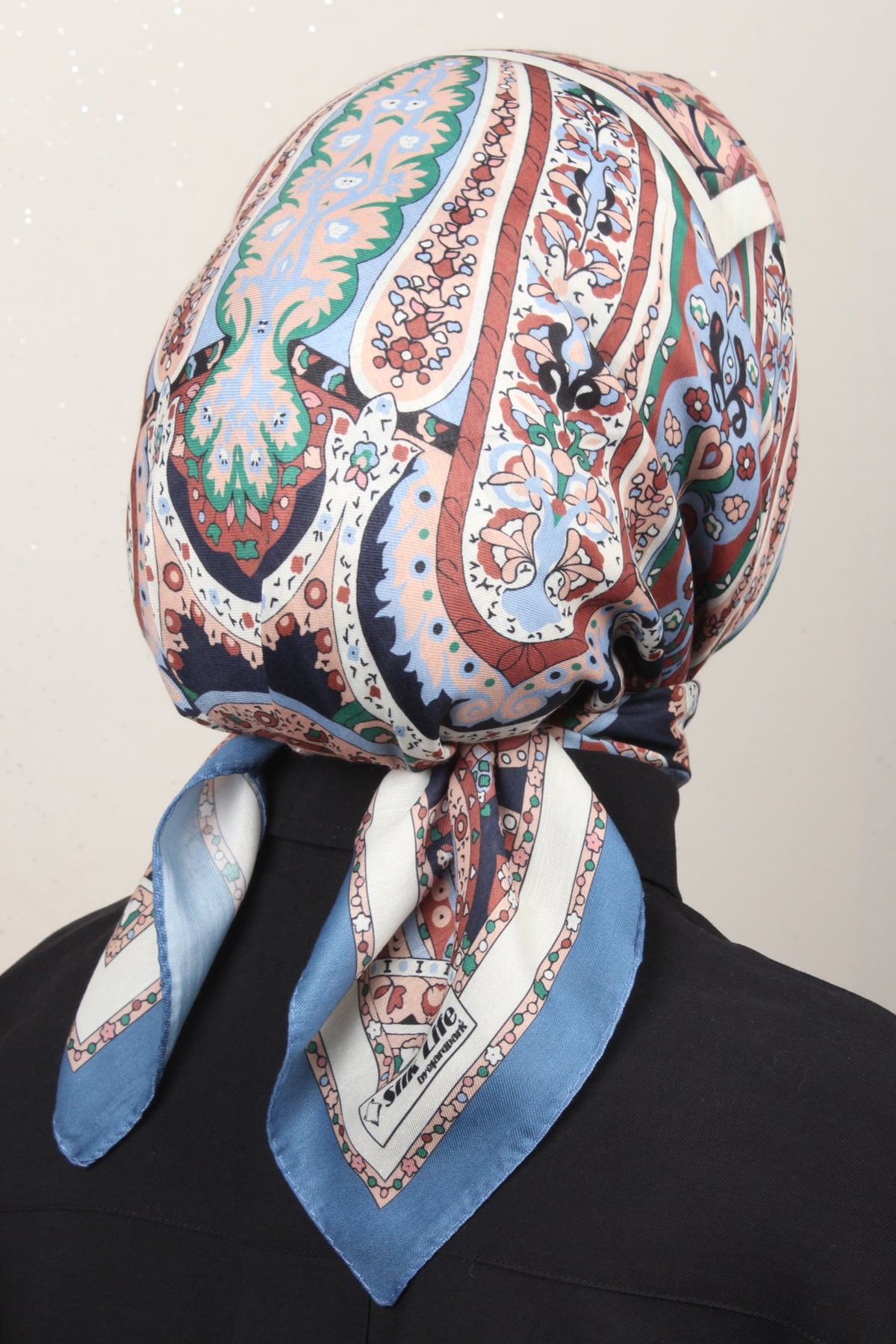 Silk Life Soft Pamuk Eşarp 4127-4 Kot Mavisi 