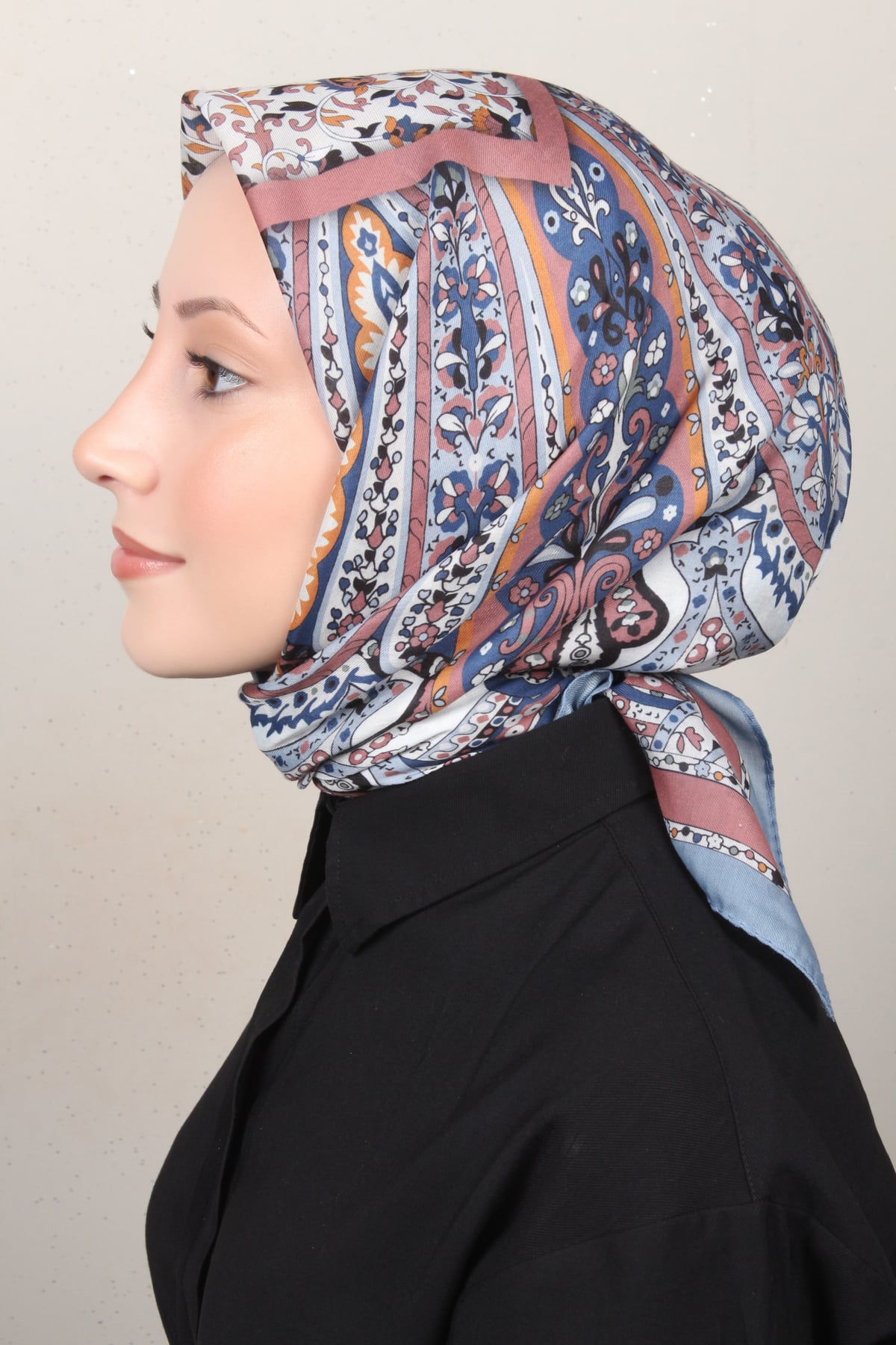 Silk Life Soft Pamuk Eşarp 4127-5 İndigo 