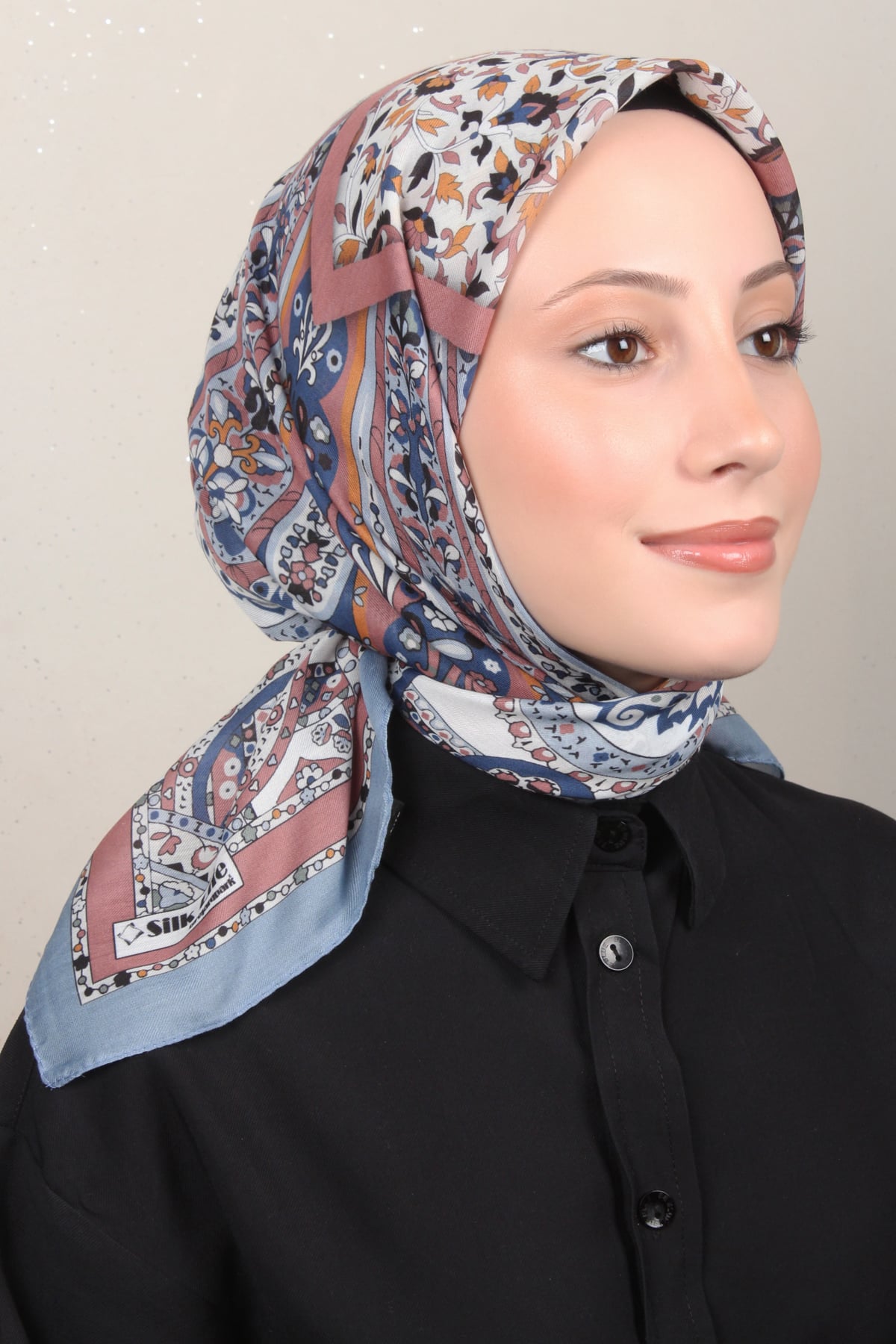 Silk Life Soft Pamuk Eşarp 4127-5 İndigo 