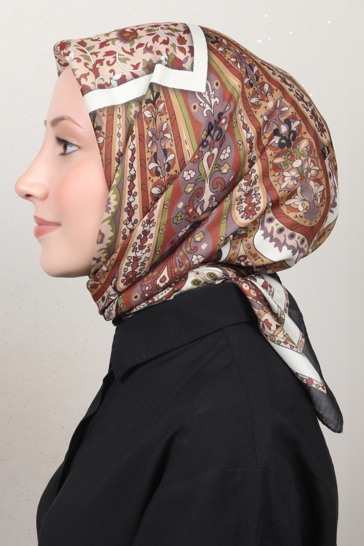 Silk Life Soft Pamuk Eşarp 4127-8 Siyah 