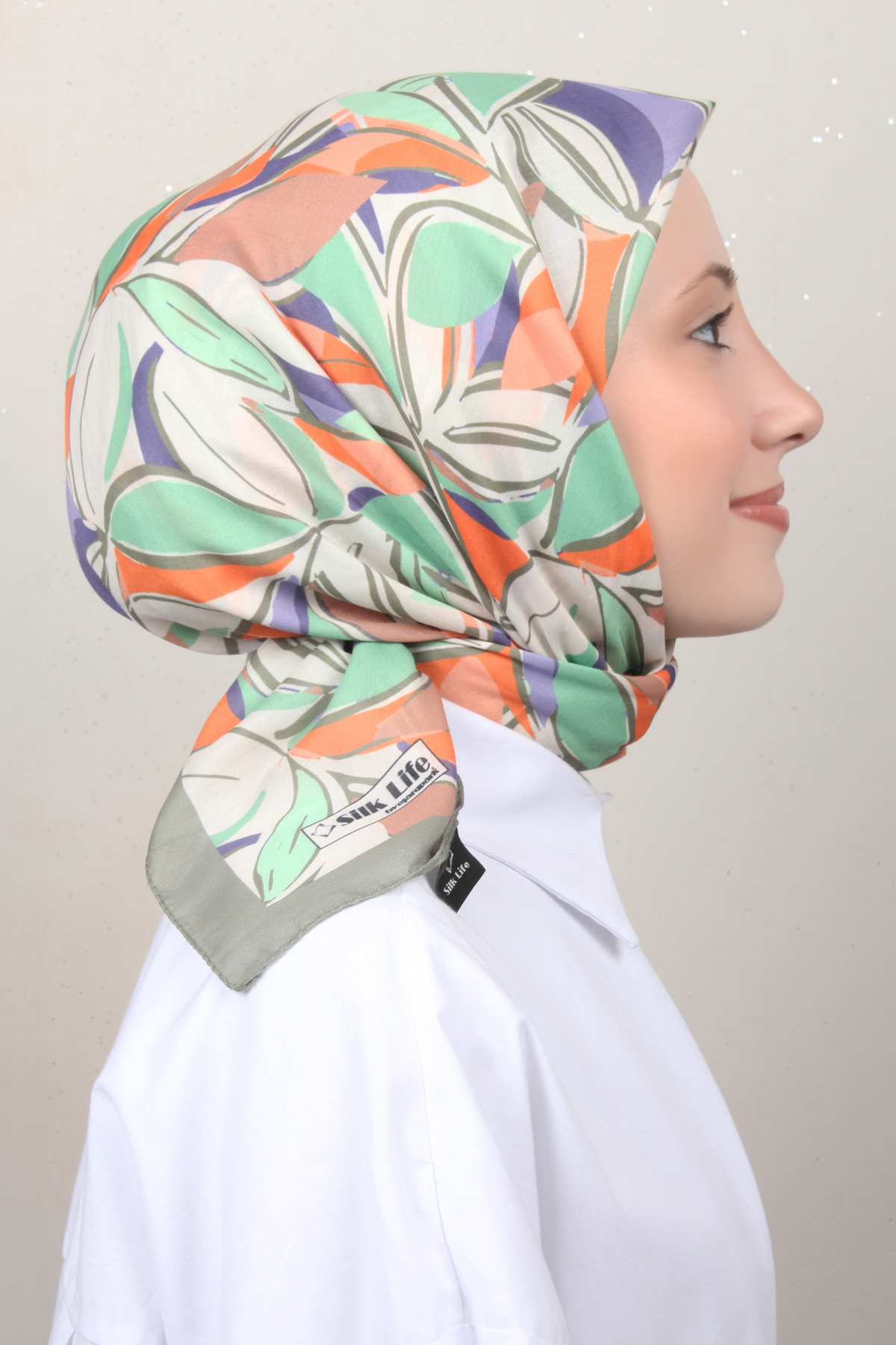 Silk Life Soft Pamuk Eşarp 4128-1 Mint Yeşili 