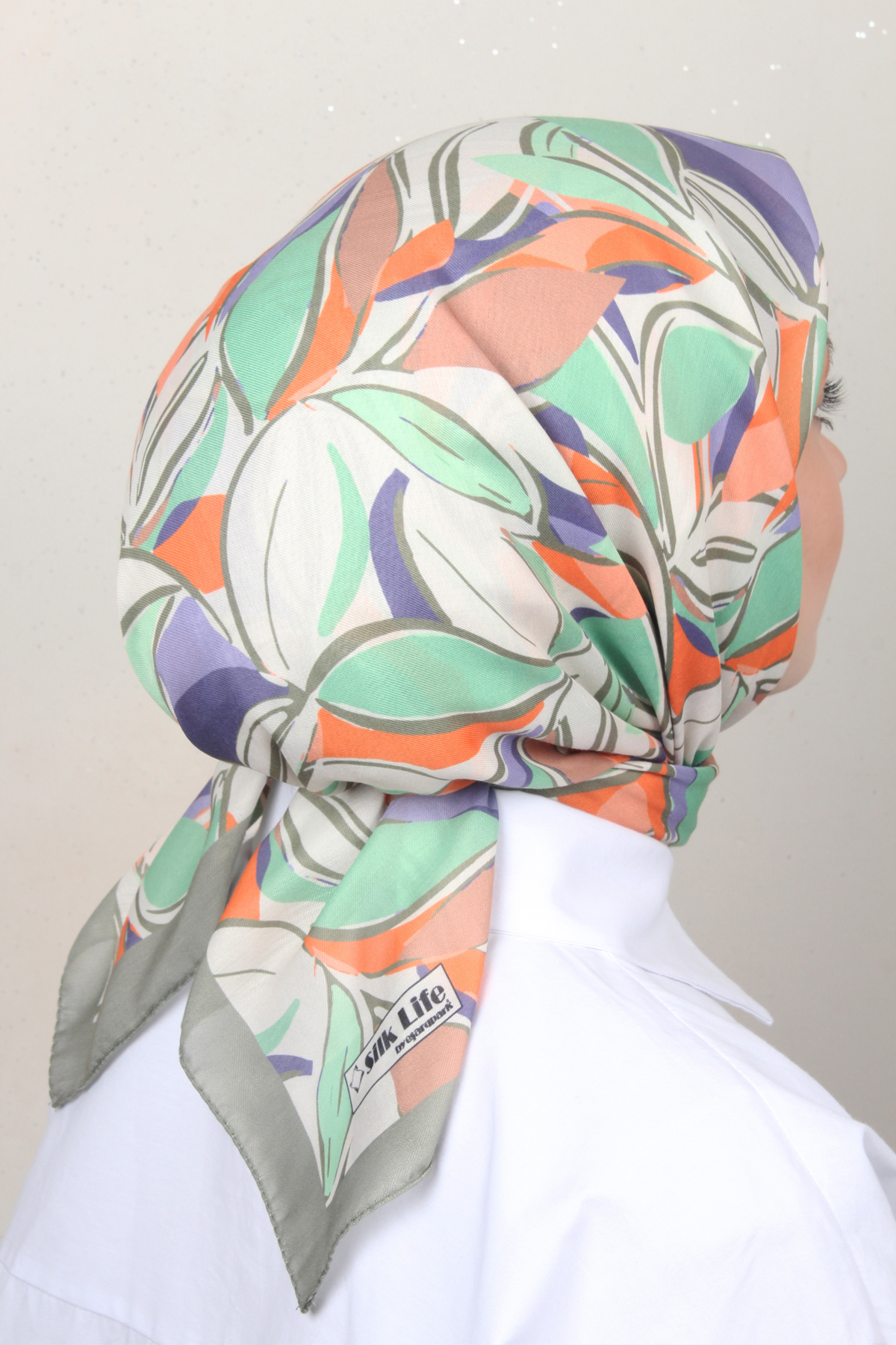 Silk Life Soft Pamuk Eşarp 4128-1 Mint Yeşili 