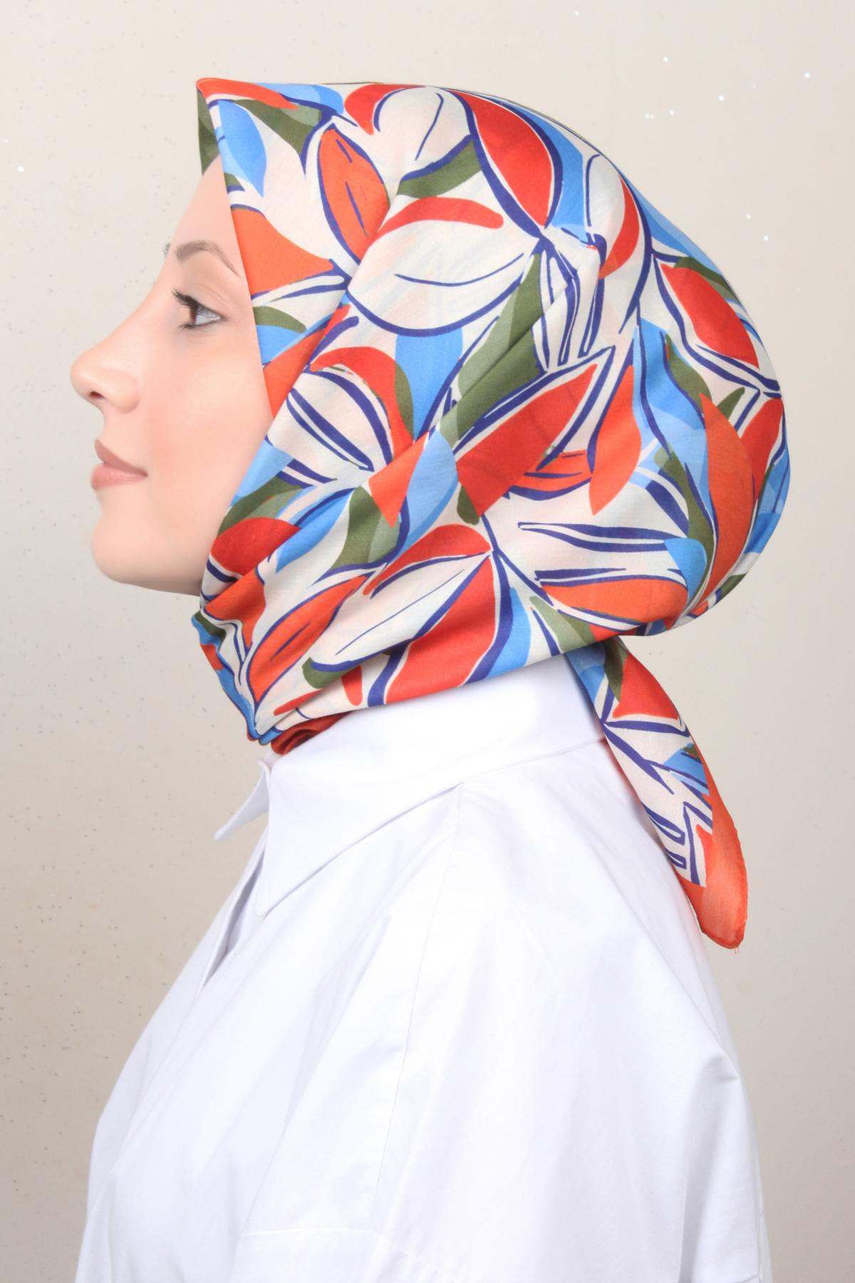 Silk Life Soft Pamuk Eşarp 4128-10 Turuncu