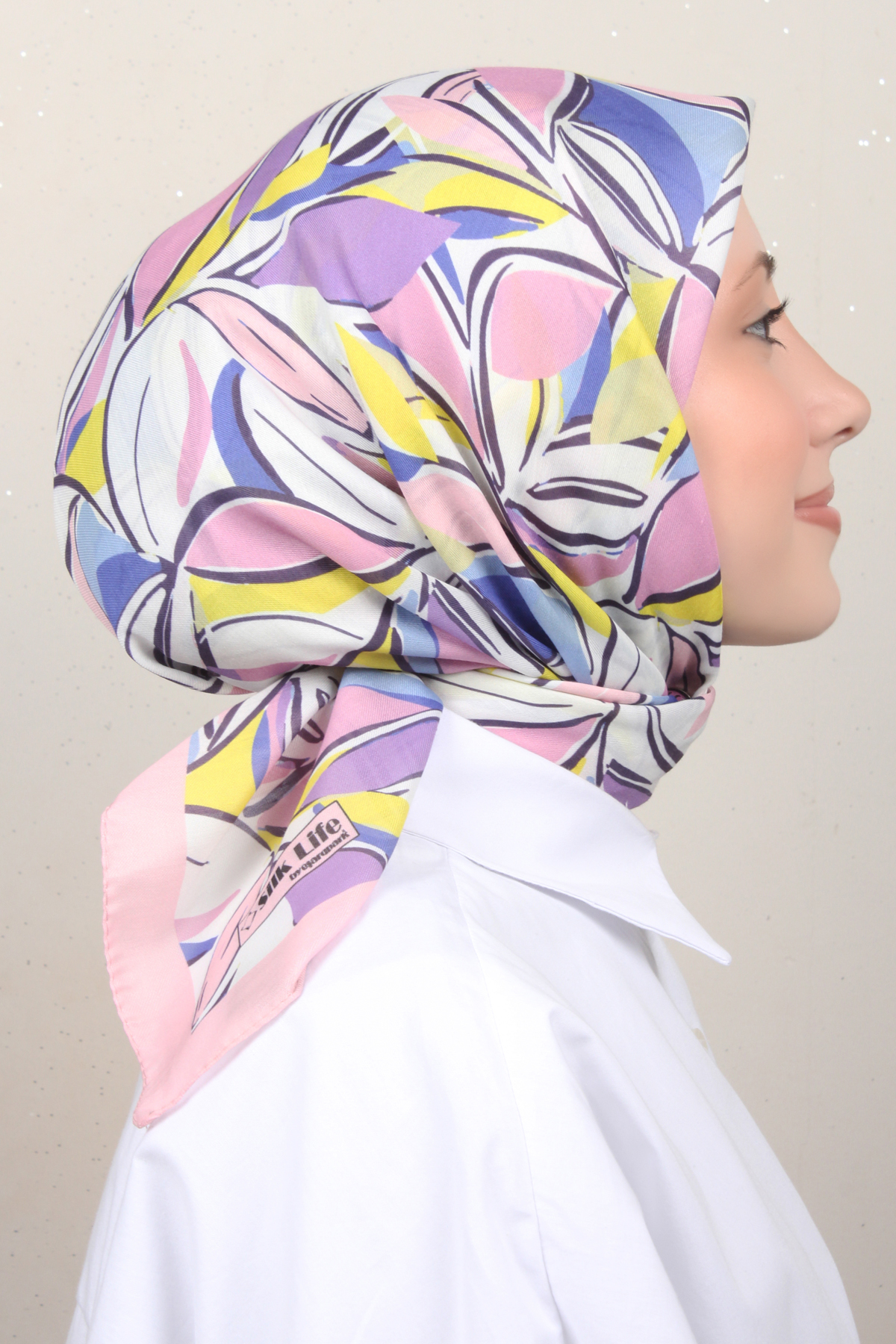Silk Life Soft Pamuk Eşarp 4128-4 Toz Pembe 