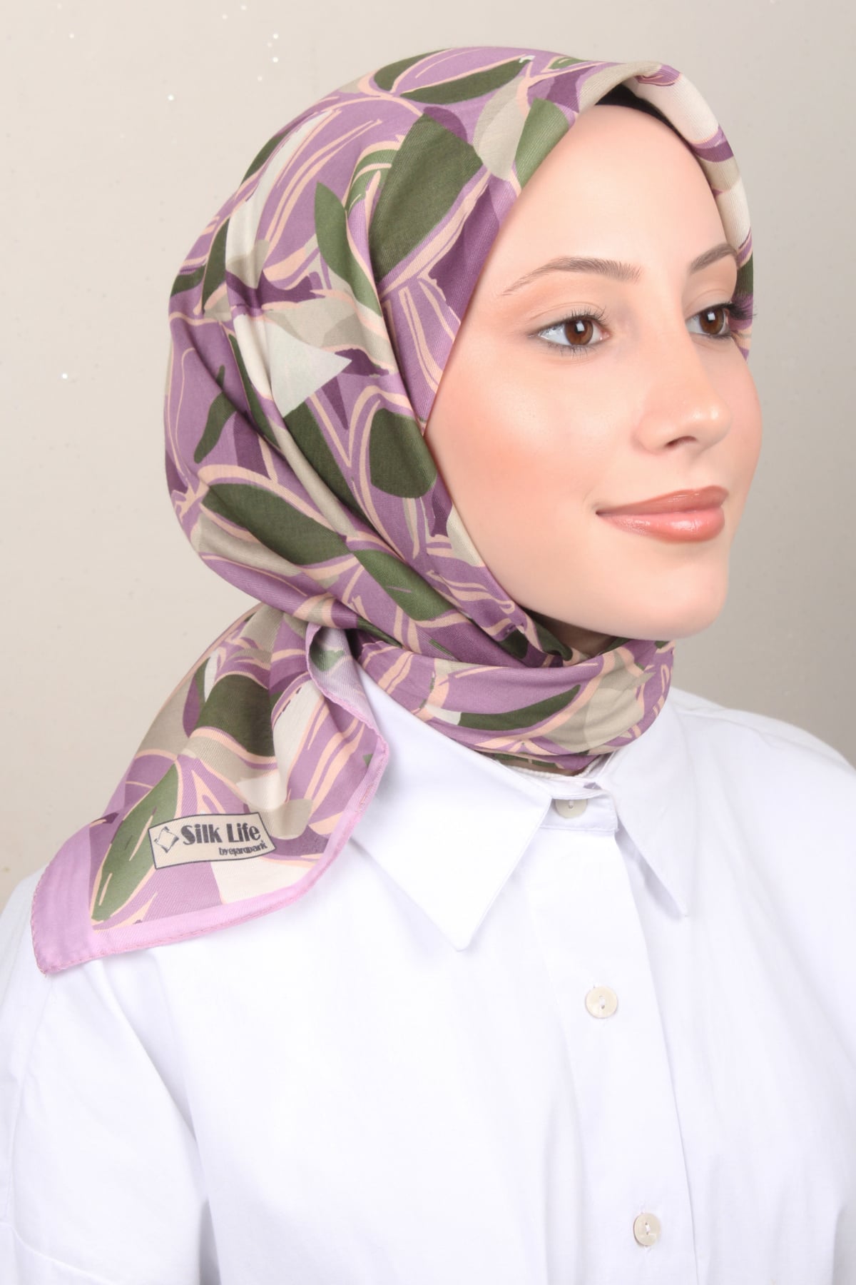 Silk Life Soft Pamuk Eşarp 4128-7 Lila 