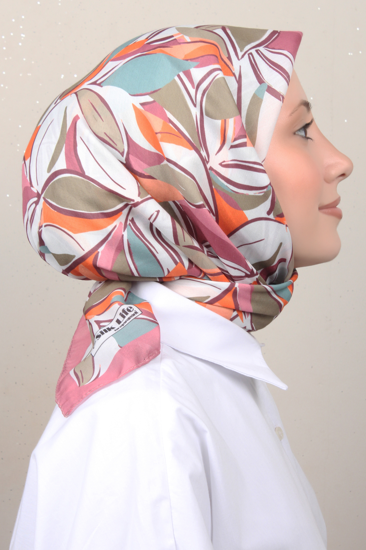 Silk Life Soft Pamuk Eşarp 4128-8 Gül Kurusu 