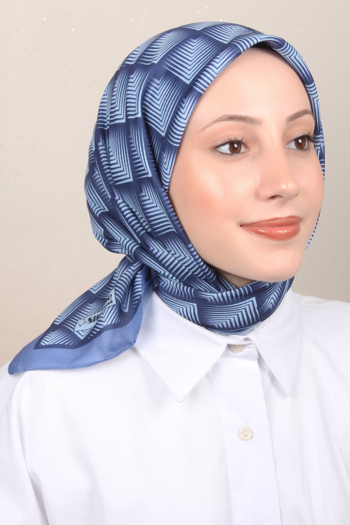 Silk Life Soft Pamuk Eşarp 4129-16 Kot Mavisi